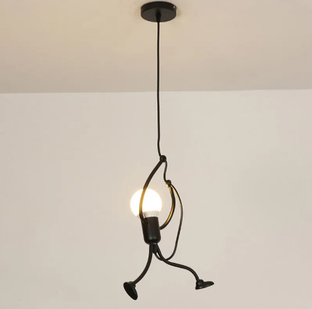 Iron Little Man Modern Arts Chandelier LED Ceiling Lamp