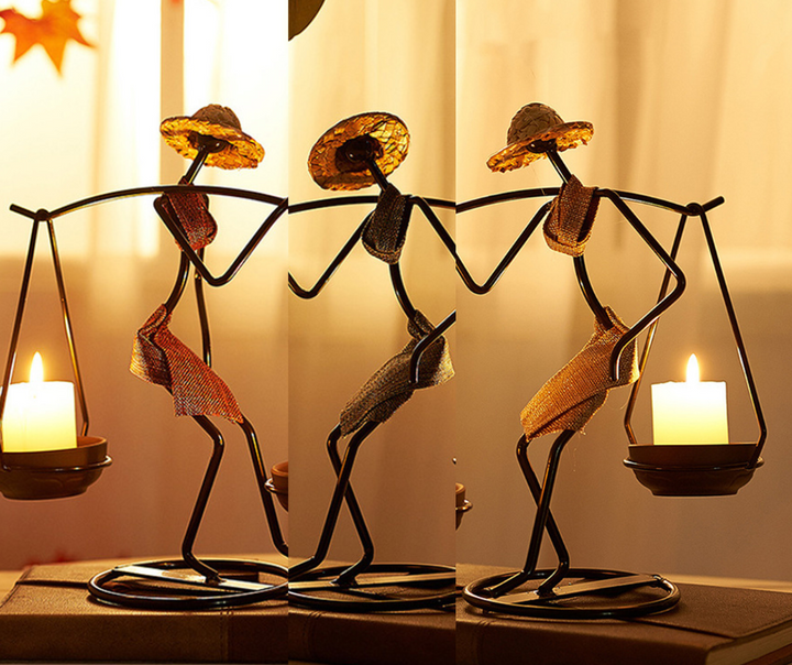 Abstract African Lady Candle Holders