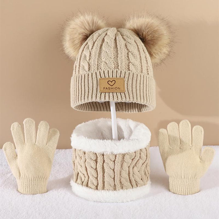 Kids Pom Pom Beanie , Infinity Scarf & Gloves