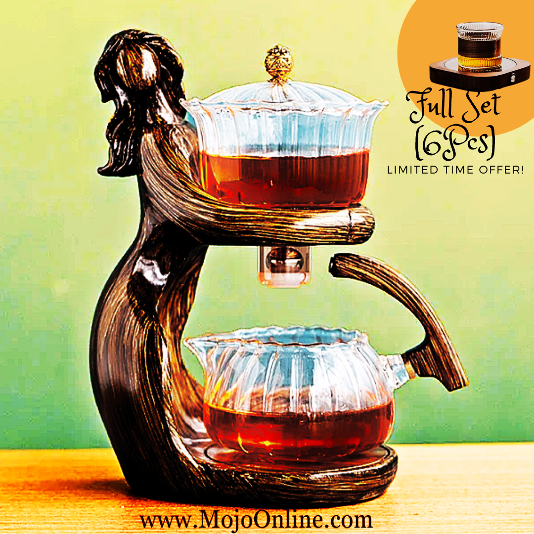 Original Walnut Wood Sculpted Tea Pot